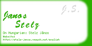 janos stelz business card